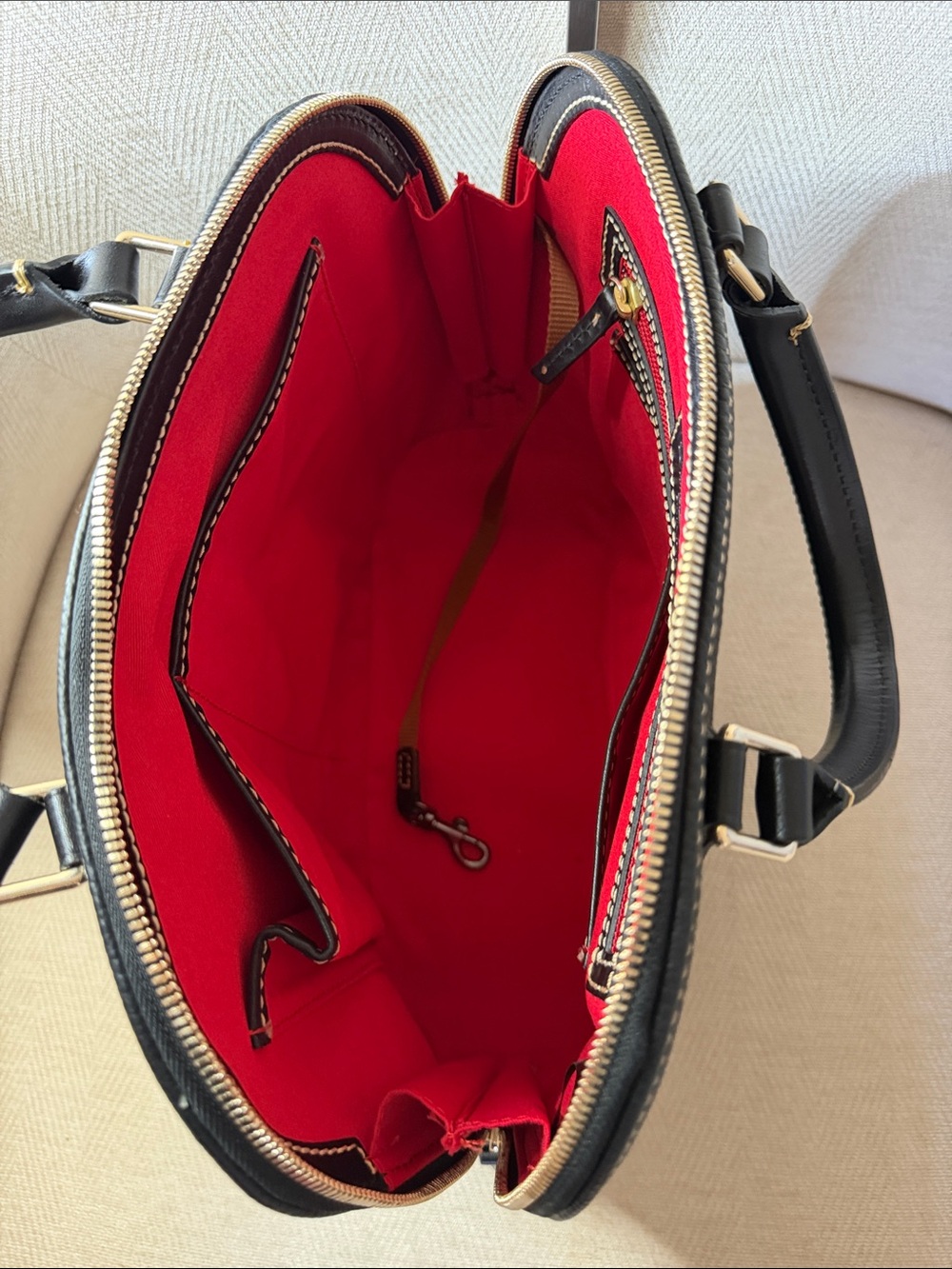Dooney & Bourke Black Pebbled Leather Dome Satchel with Gold Hardware NWOT - Picture 10 of 13